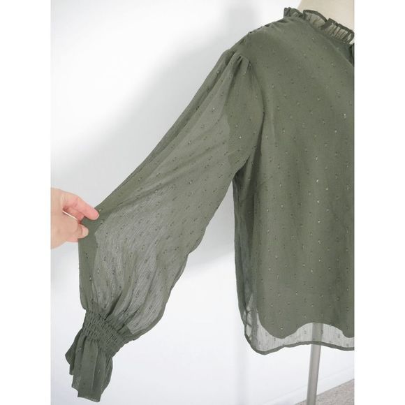 INC INTERNATIONAL CONCEPTS Women's Clip-Dot Tie-Neck Blouse XXL - Picture 4 of 11